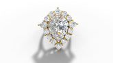 14K Gold 2 ct Pear Cut Diamond Classic Cocktail Ring